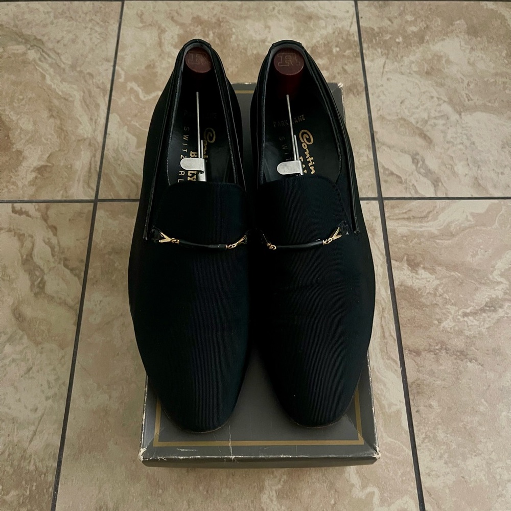 Bally Black Crepe and Patent Shoes
